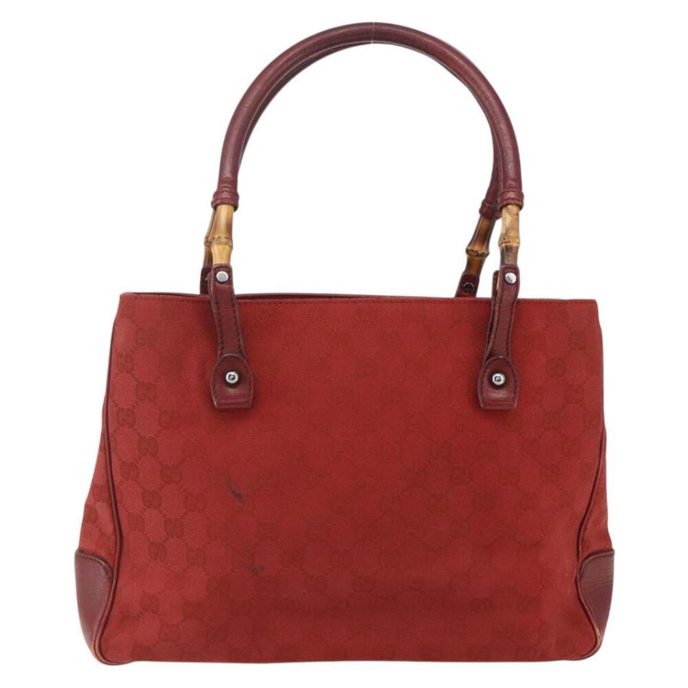 GUCCI GG Canvas Bamboo Hand Bag Red 112526 Auth ep12621 - Picture 13 of 16